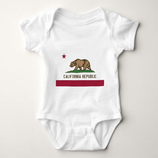 Patriottische baby bodysuit met vlag van Californi (Voorkant)