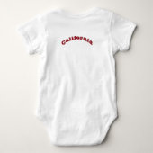 Patriottische baby bodysuit met vlag van Californi (Achterkant)