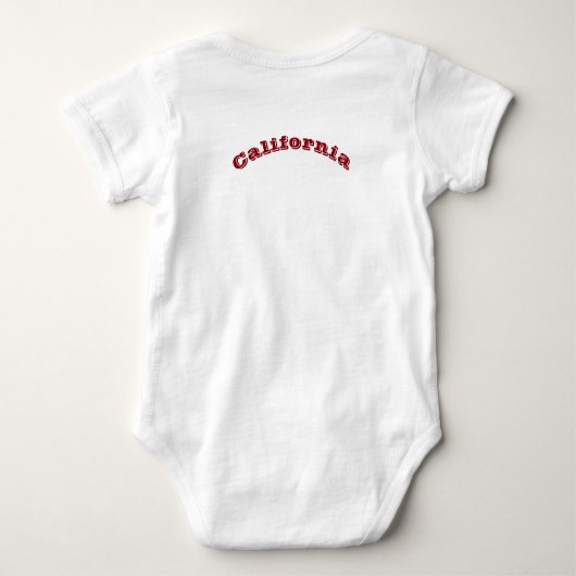 Patriottische baby bodysuit met vlag van Californi (Achterkant)
