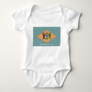 Patriottische baby bodysuit met vlag van Delaware