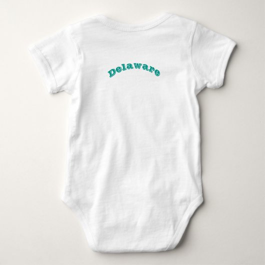 Patriottische baby bodysuit met vlag van Delaware (Achterkant)