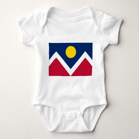 Patriottische baby bodysuit met vlag van Denver, V (Voorkant)