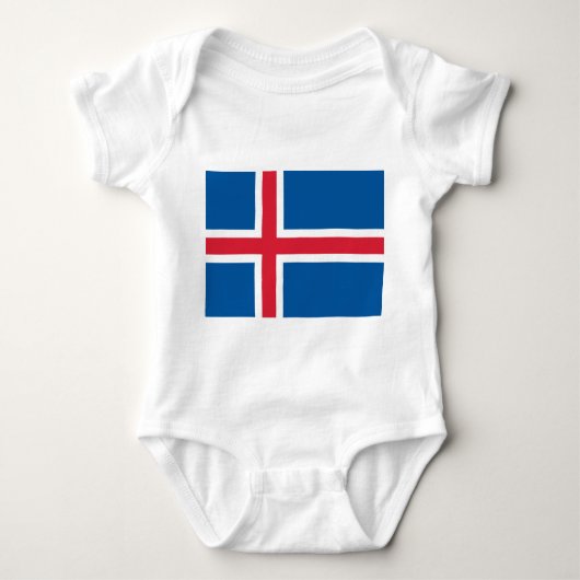 Patriottische baby bodysuit met vlag van IJsland (Voorkant)