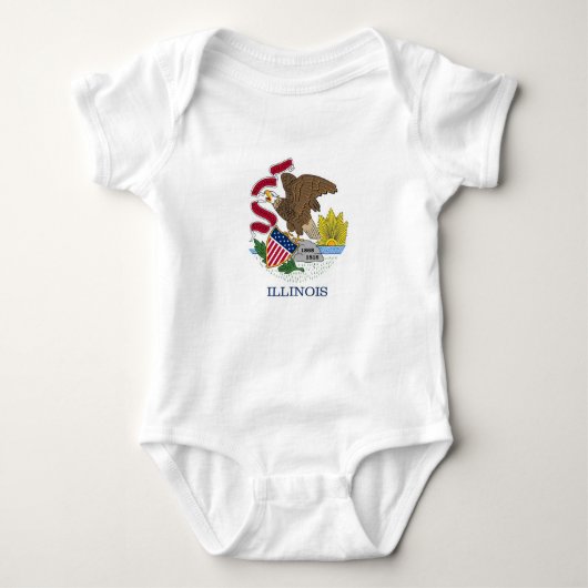 Patriottische baby bodysuit met vlag van Illinois (Voorkant)
