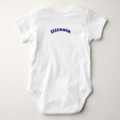 Patriottische baby bodysuit met vlag van Illinois (Achterkant)