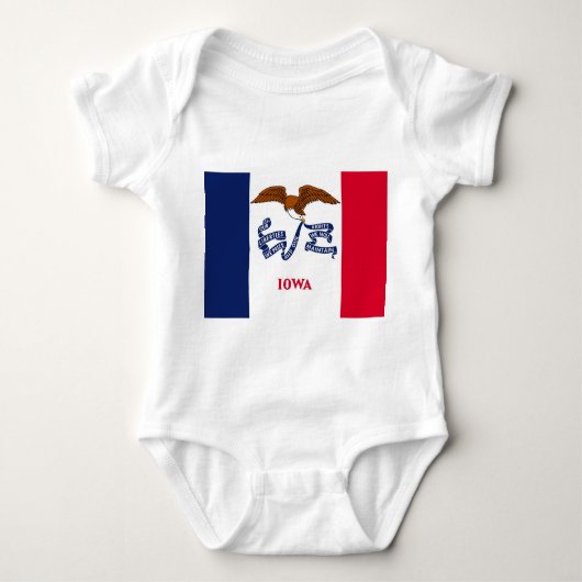 Patriottische baby bodysuit met vlag van Iowa, Ver (Voorkant)