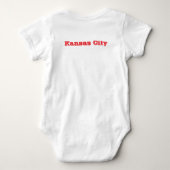 Patriottische baby bodysuit met vlag van Kansas Ci (Achterkant)