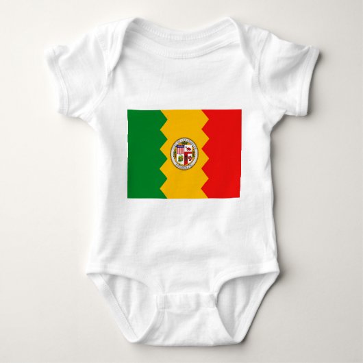 Patriottische baby bodysuit met vlag van Los Angel (Voorkant)