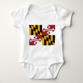 Patriottische baby bodysuit met vlag van Maryland, (Voorkant)