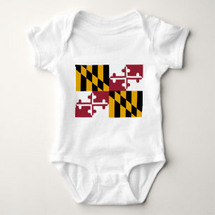 Patriottische baby bodysuit met vlag van Maryland,