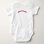 Patriottische baby bodysuit met vlag van Maryland, (Achterkant)