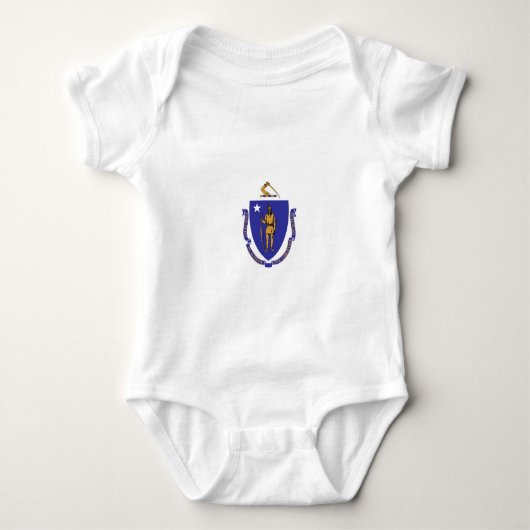 Patriottische baby bodysuit met vlag van Massachus (Voorkant)
