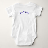 Patriottische baby bodysuit met vlag van Michigan (Achterkant)