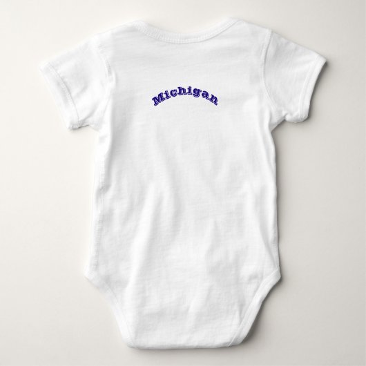 Patriottische baby bodysuit met vlag van Michigan (Achterkant)