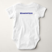 Patriottische baby bodysuit met vlag van Mississip (Achterkant)