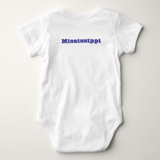 Patriottische baby bodysuit met vlag van Mississip (Achterkant)