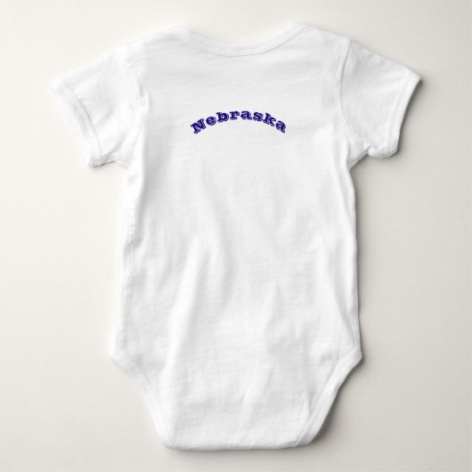 Patriottische baby bodysuit met vlag van Nebraska (Achterkant)