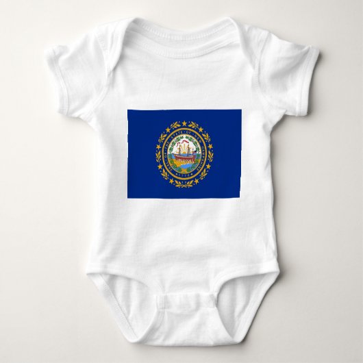 Patriottische baby bodysuit met vlag van New Hamps (Voorkant)