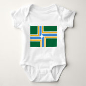 Patriottische baby bodysuit met vlag van Portland  (Voorkant)