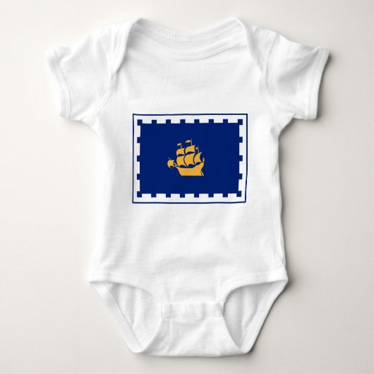 Patriottische baby bodysuit met vlag van Quebec Ci (Voorkant)