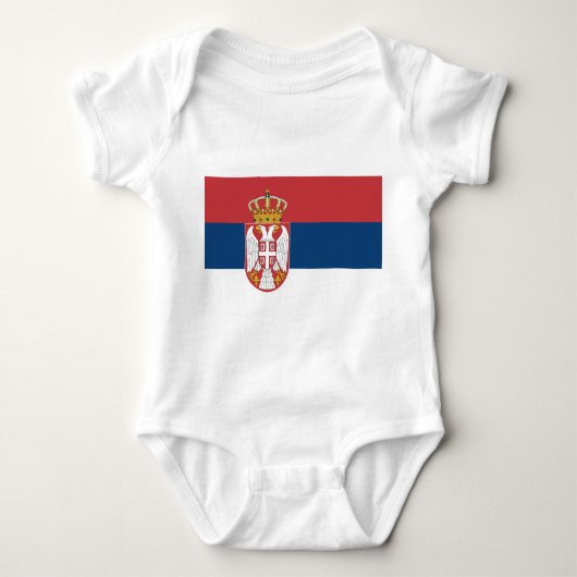 Patriottische baby bodysuit met vlag van Servië (Voorkant)