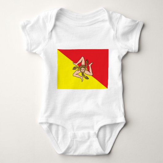 Patriottische baby bodysuit met vlag van Sicilië (Voorkant)