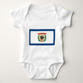 Patriottische baby bodysuit met vlag West Virginia (Voorkant)