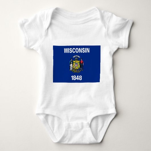 Patriottische baby bodysuit met vlag Wisconsin (Voorkant)