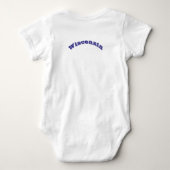 Patriottische baby bodysuit met vlag Wisconsin (Achterkant)
