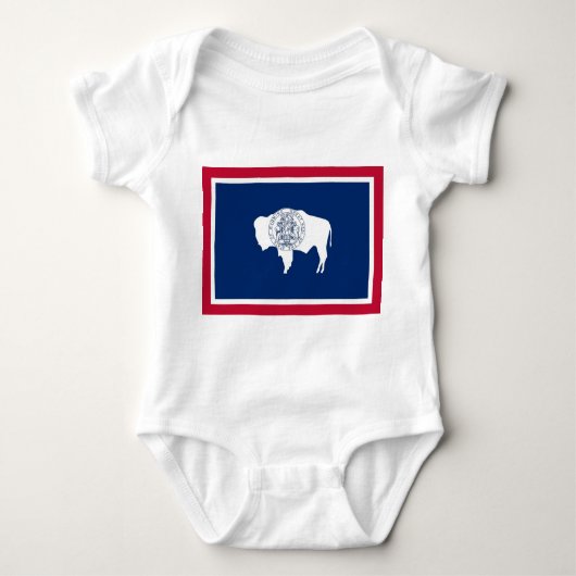 Patriottische baby bodysuit met vlag Wyoming (Voorkant)