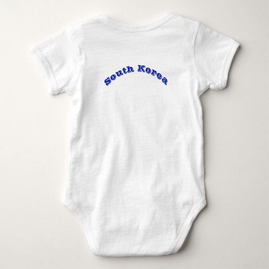 Patriottische baby bodysuit met vlag Zuid-Korea (Achterkant)