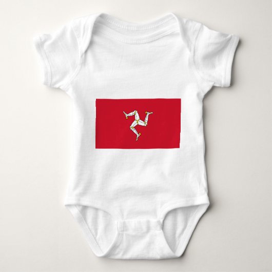 Patriottische baby carrosserie met Isle of Man fla Romper (Voorkant)
