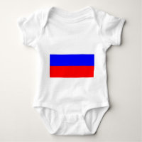 Patriottische baby-carrosserie met vlag Rusland