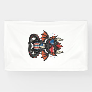 Patriottische Baby Draak Vintage Vector T-shirt On Spandoek