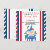 Patriottische Baby in Baby shower Barrel Kaart (Voorkant / Achterkant)