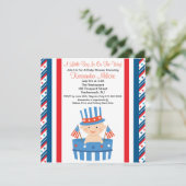 Patriottische Baby in Baby shower Barrel Kaart (Staand voorkant)