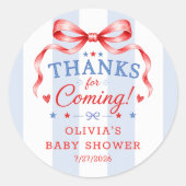 Patriottische baby shower favor sticker (Voorkant)