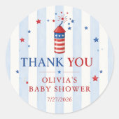 Patriottische baby shower favor sticker (Voorkant)