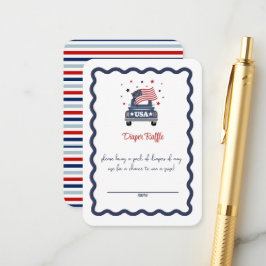 Patriottische baby shower luier tombola kaart