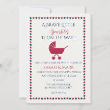 Patriottische baby shower uitnodiging Brave Little