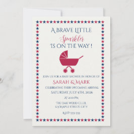 Patriottische baby shower uitnodiging Brave Little