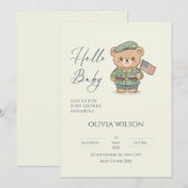 Patriottische baby shower uitnodiging — Rood Wit B (Voorkant / Achterkant)