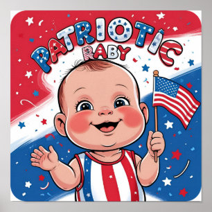 Patriottische babyfoto prop poster