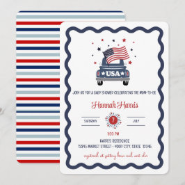 Patriottische babyshower uitnodiging