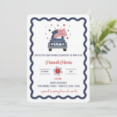 Patriottische babyshower uitnodiging (Staand voorkant)