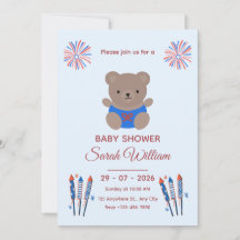 Patriottische babyshower uitnodiging 