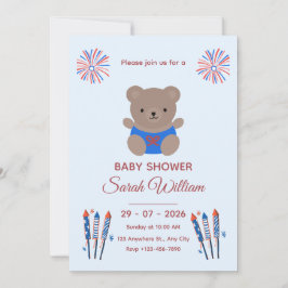 Patriottische babyshower uitnodiging