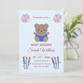 Patriottische babyshower uitnodiging  (Staand voorkant)