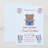 Patriottische babyshower uitnodiging  (Voorkant / Achterkant)