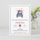 Patriottische babyshower uitnodiging (Staand voorkant)